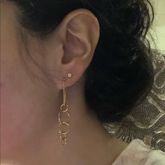 NWT Anthropologie Aretha Linked Hoop Earrings - Picture 4 of 4